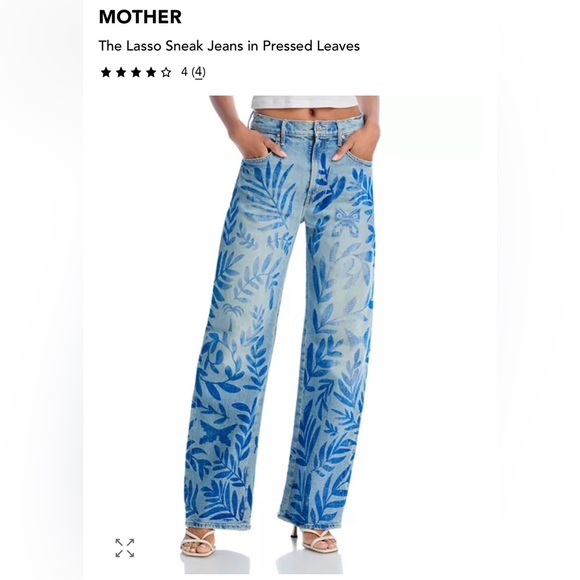 MOTHER Blue Patterned Flare Jeans